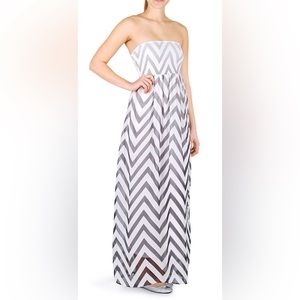 Strapless Smock Top Maxi Dress
